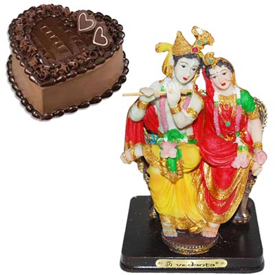 "Sitting Rk-017+ heart shape chocolate cake -1 kgs - Click here to View more details about this Product